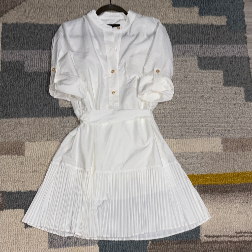 Banana Republic Pleated Hem Mini Shirtdress